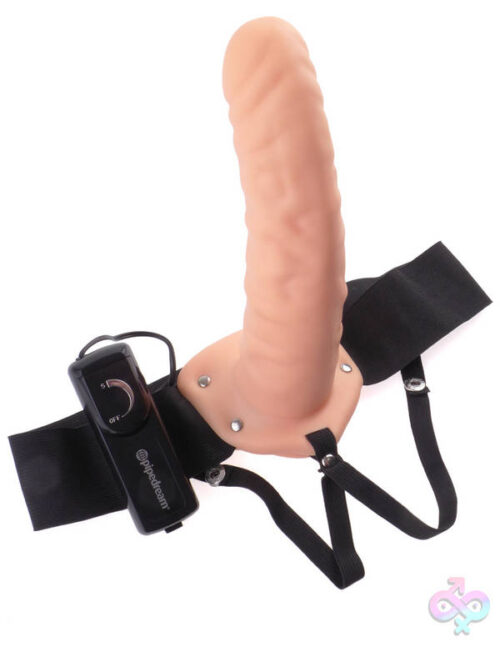 Pipedream Sex Toys - Fetish Fantasy Series 8-Inch Vibrating Hollow Strap-on - Flesh