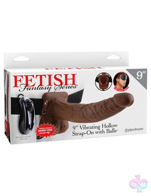 Pipedream Sex Toys - Fetish Fantasy Series 9-Inch Vibrating Hollow Strap-on With Balls - Brown