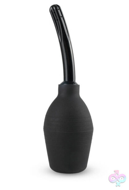 Fetish Fantasy Series Curved Douche-Enema by Pipedream in black, phthalate-free beginner anal cleansing bulb