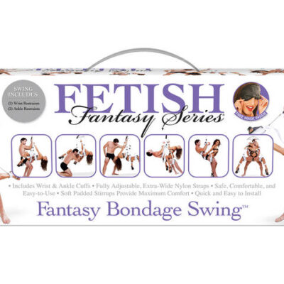 Fetish Fantasy Series Fantasy Bondage Swing by Pipedream — black bondage swing with wrist and ankle cuffs