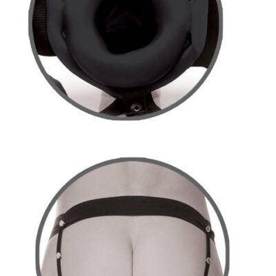 Fetish Fantasy Series Limited Edition Hollow Strap-On by Pipedream — black phthalate-free PVC harness compatible dildo