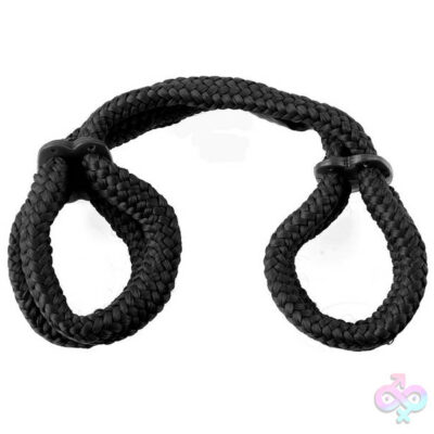 Fetish Fantasy Series Silk Rope Love Cuffs Black by Pipedream — beginner bondage restraint cuffs