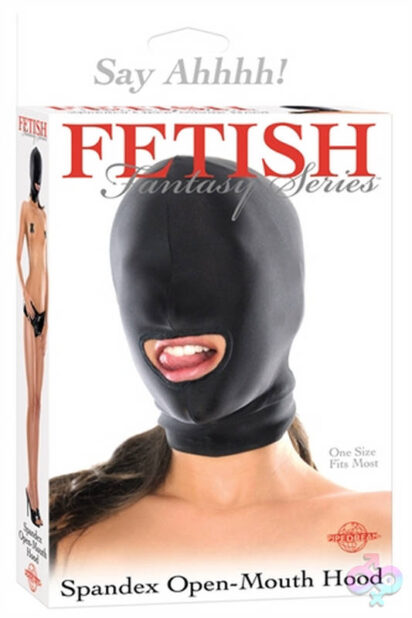 Fetish Fantasy Series Spandex Open Mouth Hood in black by Pipedream