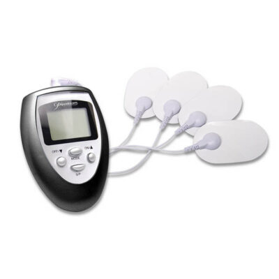 Fetish Fantasy Shock Therapy Kit by Pipedream — black electro-stim control unit with self-adhesive pads