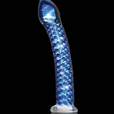 Icicles No. 29 Blue curved glass dildo by Pipedream — phthalate-free and waterproof