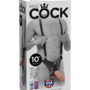 Pipedream Sex Toys - King Cock 10" Hollow Strap-on Suspender System -  Flesh