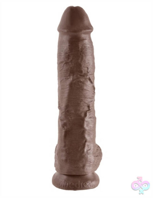 Dildos That Feel Real — King Cock Brown 10 Inch With Balls Realistic Suction Cup Dildo By Pipedream
