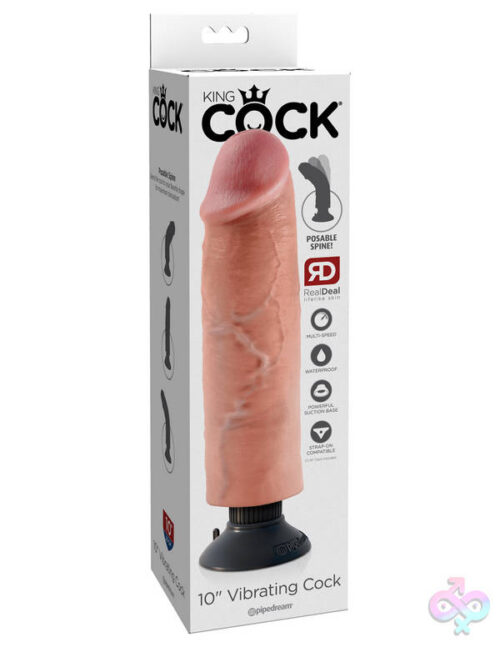Pipedream Sex Toys - King Cock 10" Vibrating Cock - Flesh