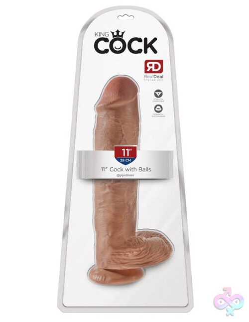 Pipedream Sex Toys - King Cock  11" Cock With Balls - Tan
