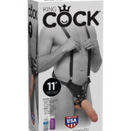 Pipedream Sex Toys - King Cock 11" Hollow Strap on Suspender System -  Flesh