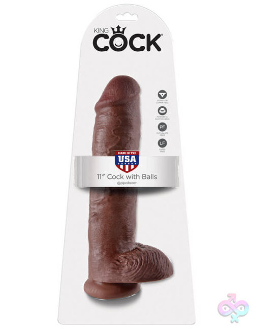 Pipedream Sex Toys - King Cock 11 Inch Cock With Balls - Brown