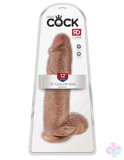 Pipedream Sex Toys - King Cock  12" Cock With Balls - Tan