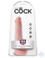 Pipedream Sex Toys - King Cock 6" Cock With Balls - Light