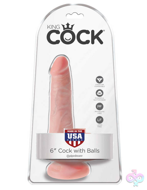 King Cock 6" Cock With Balls - Light Pipedream Sex Toys - King Cock 6" Cock With Balls - Light