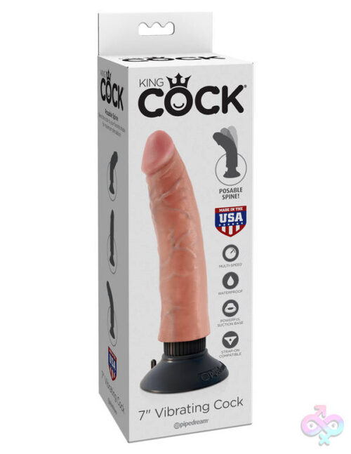 Pipedream Sex Toys - King Cock 7-Inch Vibrating Cock - Light