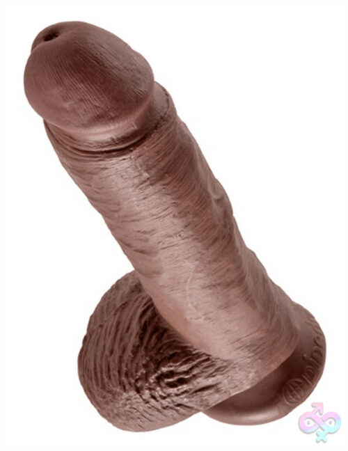Pipedream Sex Toys - King Cock 8-Inch Cock With Balls - Brown