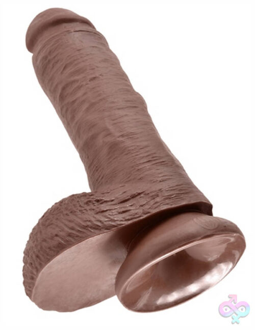 Pipedream Sex Toys - King Cock 8-Inch Cock With Balls - Brown