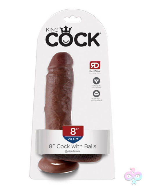 Pipedream Sex Toys - King Cock 8-Inch Cock With Balls - Brown