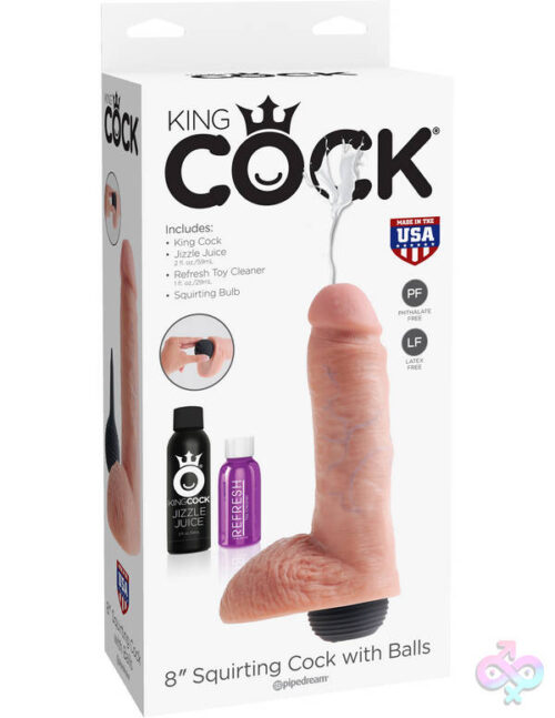 Pipedream Sex Toys - King Cock 8 Inch Squirting Cock With Balls - Flesh