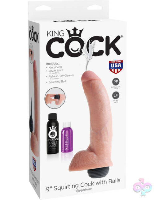 Pipedream Sex Toys - King Cock 9 Inch Squirting Cock With Balls - Flesh
