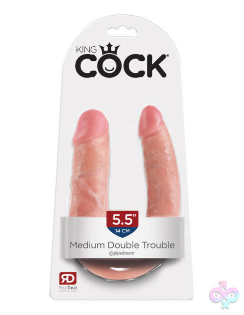 Pipedream Sex Toys - King Cock Double Trouble - Medium - Flesh