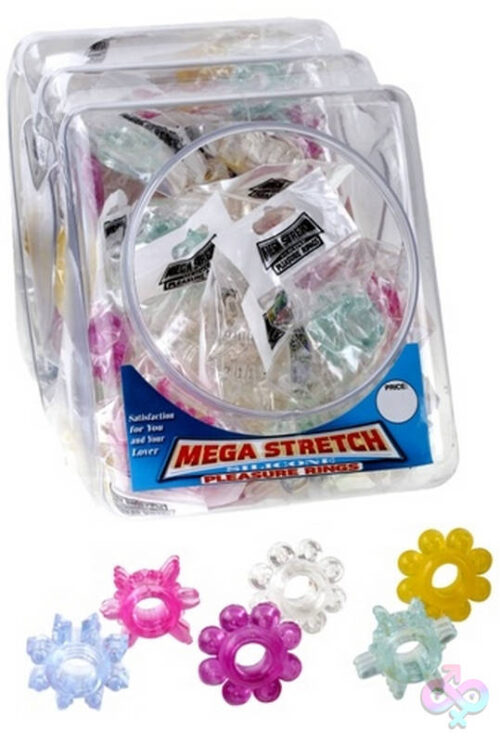 Pipedream Sex Toys - Mega Stretch Silicone Pleasure Rings - 72 Piece Fishbowl