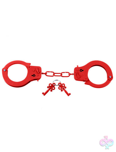 Metal Handcuffs Fetish Fantasy Series by Pipedream — silver restraint cuffs