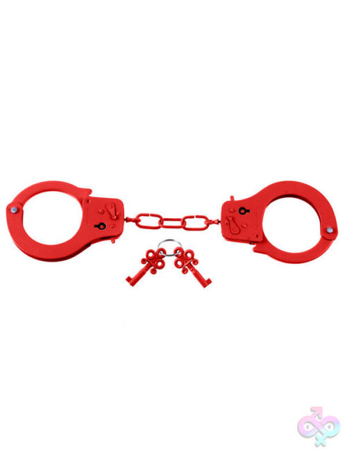 Pipedream Sex Toys - Metal Handcuffs - Red