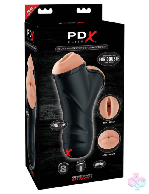 Pipedream Sex Toys - Pdx Elite Double Penetration Vibrating Stroker