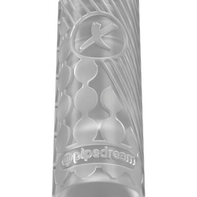 PDX Elite EZ Grip Stroker Clear by PDX Brands Pipedream — textured cylindrical stroker with ribbed interior chamber
