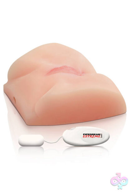 Pipedream Extreme Big Ass Vibrating Pussy life size stroker by Pipedream in beige
