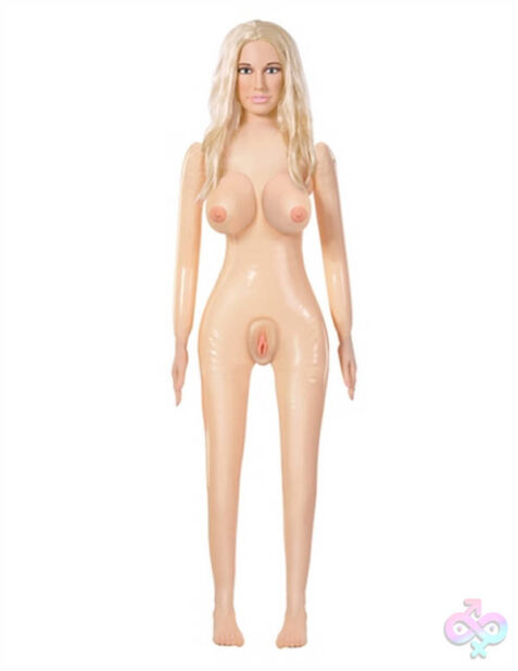 Pipedream Extreme Dollz Hannah Harper Life Size Love Doll — beige inflatable full-body doll with Fanta-Flesh inserts