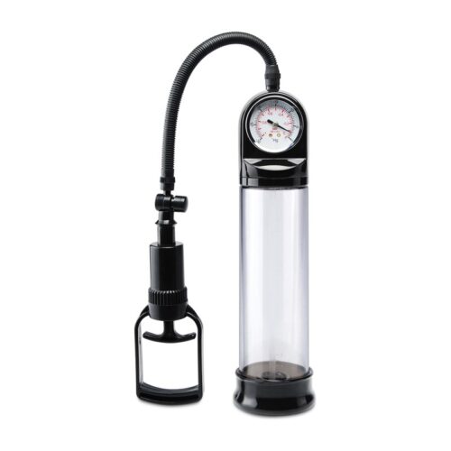 Pump Worx Accu Meter Power Pump Black Penis Pump By Pipedream With Pressure Gauge