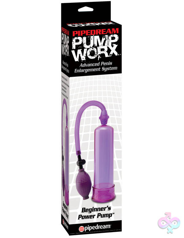 Pump Worx Beginners Power Pump - Purple Pipedream Sex Toys - Pump Worx Beginners Power Pump - Purple