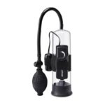 Pump Worx Beginners Vibrating Pump in Black by Pipedream — clear vacuum tube with vibrating bullet