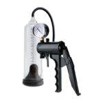 Pump Worx Max Precision Power Pump black by Pipedream — clear acrylic cylinder with pressure gauge