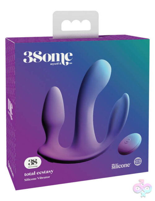 Pipedream Sex Toys - Threesome Total Ecstay Silicone Vibrator - Purple