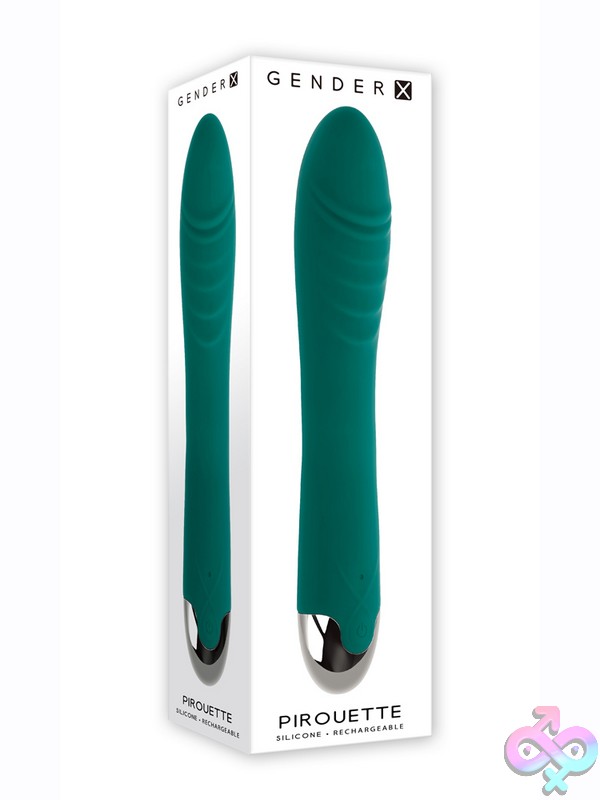 Discreet-Toys-Pirouette-Nu-Gx-Rs-5056-2 Pirouette Twirling G-Spot Vibrator In Green Silicone By Gender X
