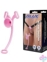 Lightweight pink Flying V feminizer transformation device by Blue Line Men, shown from front profile