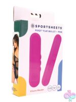 Pivot Flat Bullet vibrator by Sportsheets shown in black and pink on a neutral background