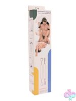 Black padded flexible positioning bar with connection cuffs by Sportsheets