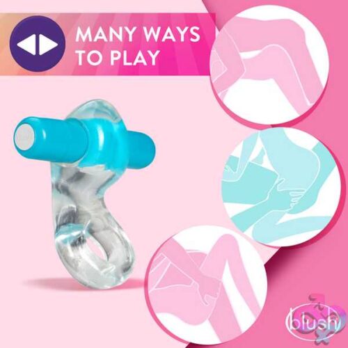 Play With Me  Delight Vibrating C-Ring - Blue - Image 4