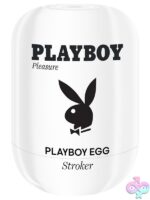 White egg-shaped canister stroker in body-safe TPE and ABS by Playboy Pleasure