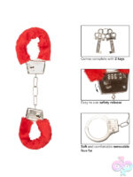 Red Furry Play Cuffs - Image 8