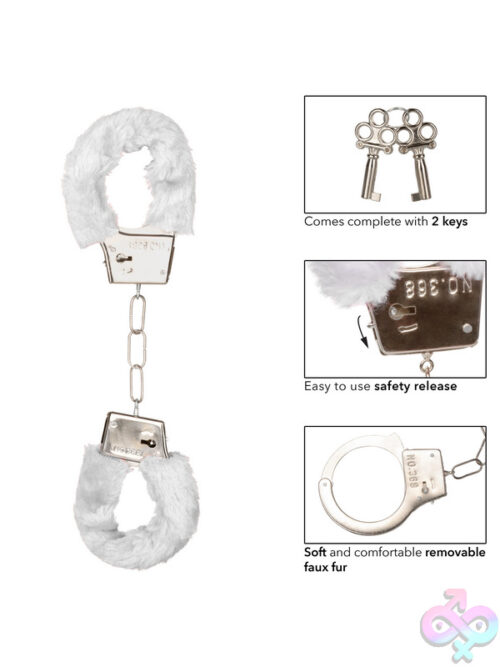 White Plush Handcuffs - Image 9