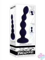 Twirling vibrating bulbed shaft in black body-safe silicone with wireless remote by Evolved Novelties