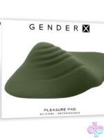 Green bendable flat vibrating pad with dual textured wings by Gender X