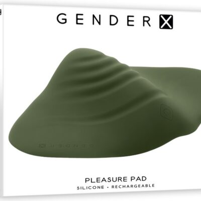 Green bendable flat vibrating pad with dual textured wings by Gender X