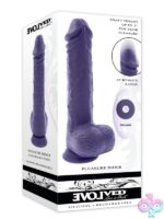 Large purple thrusting vibrator with suction cup base and wireless remote by Evolved Novelties