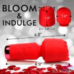 Pleasure Rose-Petite Mini Silicone Rose Wand - Red - Image 4